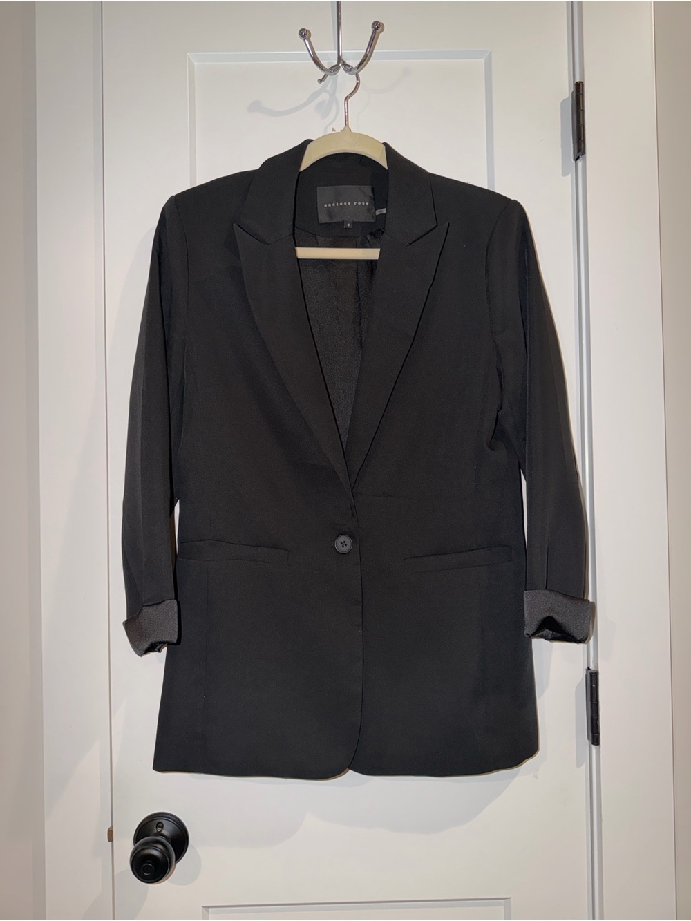 Endless Rose Black Single-Button Blazer